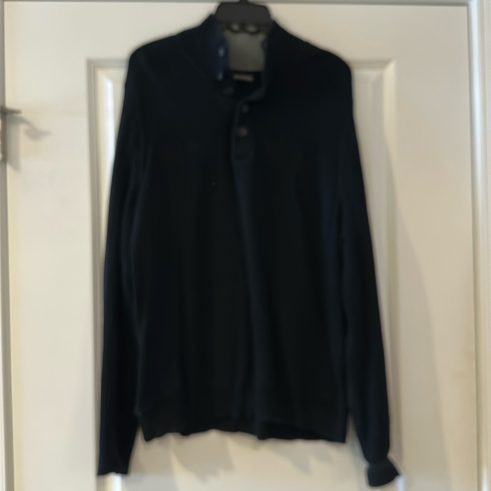 Express clothing quarter button black sweater xl